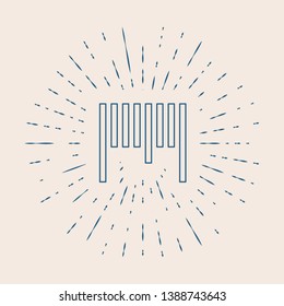 Vintage illustration with sun rays Barcode vector icon, label symbol.