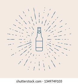 Vintage illustration with sun rays Beer icon. Beer glass symbol for your web site design