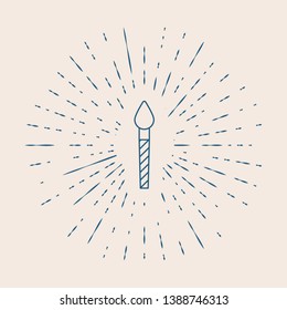 Vintage illustration with sun rays Brush artist icon. Draw symbol for graphic and web design.