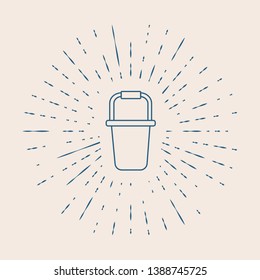 Vintage illustration with sun rays Bucket icon vector isolated sign symbol