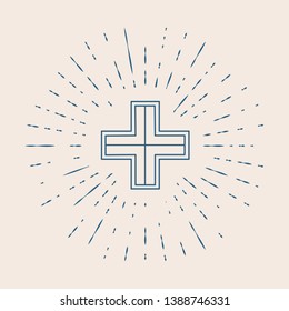 Vintage illustration with sun rays Crossroad vector icon