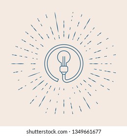 Vintage illustration with sun rays Ecology energy icon design
