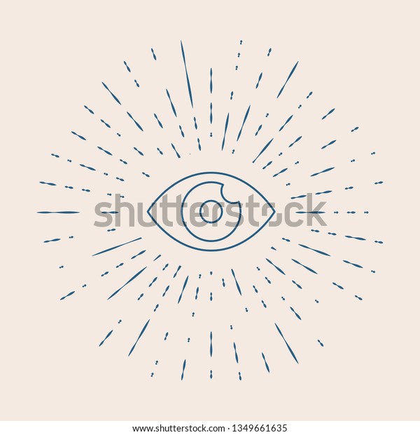 Vintage Illustration Sun Rays Eye Icon Stock Vector (Royalty Free ...