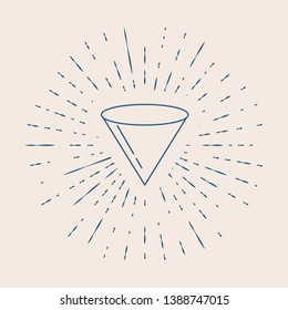 Vintage illustration with sun rays Filter icon for your web site design