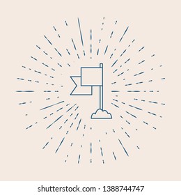 Vintage illustration with sun rays Flag Icon Mark Illustration