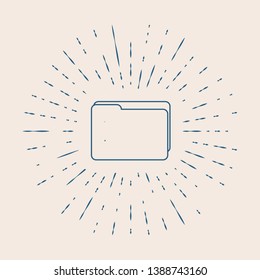 Vintage illustration with sun rays Folder Icon for your web site design