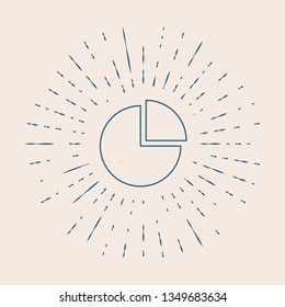 Vintage illustration with sun rays Graph icon, business infographics, vector illustration