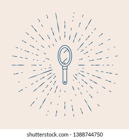 Vintage illustration with sun rays Mirror vector icon. Make up symbol