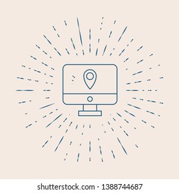 Vintage illustration with sun rays Package tracking icon