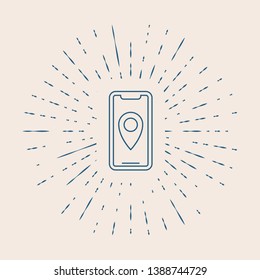 Vintage illustration with sun rays Package tracking icon