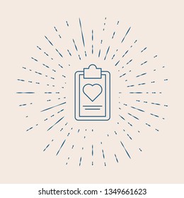 Vintage illustration with sun rays Patient Medical Record Icon. Healthcare
