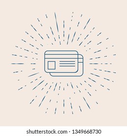 Vintage illustration with sun rays Payment - Credit cards Icon