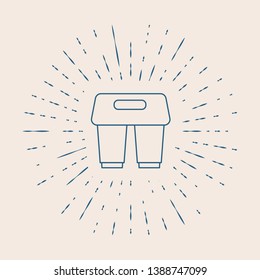 Vintage illustration with sun rays Poster take out coffee cup. Coffee take away for cafe and coffee to go