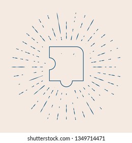 Vintage illustration with sun rays Puzzle vector icon