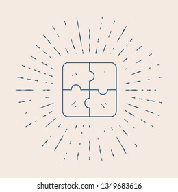 Vintage illustration with sun rays Puzzles vector icon