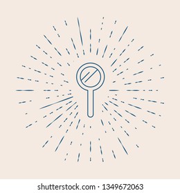 Vintage illustration with sun rays Search icon, magnify icon symbol vector