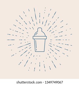 Vintage illustration with sun rays Shaker icon - cocktail shaker illustration