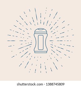 Vintage illustration with sun rays Shower Gel, Liquid Soap, Lotion, Cream, Shampoo, Bath Foam. Vector icon.