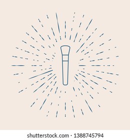 Vintage illustration with sun rays Tassel for blush icon. Elements of Beauty, make up, cosmetics