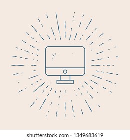 Vintage illustration with sun rays Vector Desktop Computer Icon