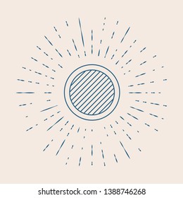 Vintage illustration with sun rays Warning road sign. Logo concept. Conceptual image of tools for repair, construction and builder.