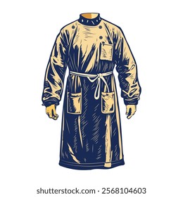 A vintage illustration of a surgical gown