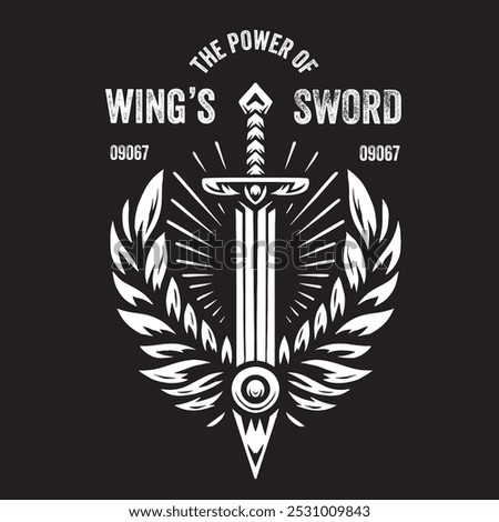 Vintage illustration of sword symbol of unity for the integrity of logo and patch