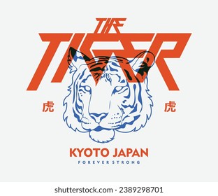 Vintage illustration of tiger vector t shirt design, vector graphic, typographic poster or tshirts street wear and Urban style