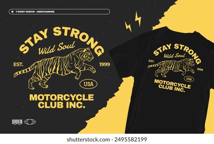 Vintage illustration of tiger vector t shirt design, vector graphic, typographic poster or tshirts street wear and Urban style