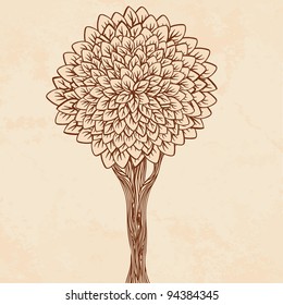 Vintage illustration of a tree