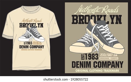 Vintage illustration and typography for t shirt design concept