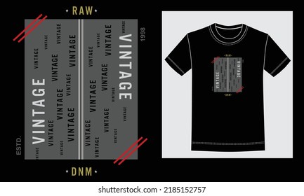 Vintage illustration typography vector graphic t shirts design using raw DNM with attractive letters of mens and boys tees. And sutabile for all types of fashion garments apparel industry and etc.,