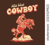 A vintage illustration of wild west cowboy