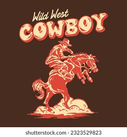 A vintage illustration of wild west cowboy