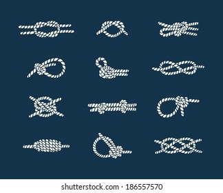 Nautical Rope Knots Vector Sketch Icons Stock Vector (Royalty Free