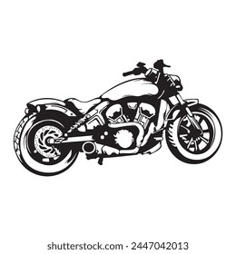 vintage illustrator design stock vector big motorbike