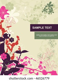  vintage image of flowers on grunge background