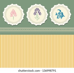 Vintage images  for greeting card vector eps 10