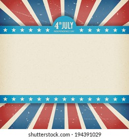 Vintage independence 4 July american day poster. Vector illustration. Layered.