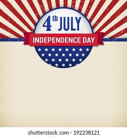 Vintage independence day poster. Vector illustration. Layered.