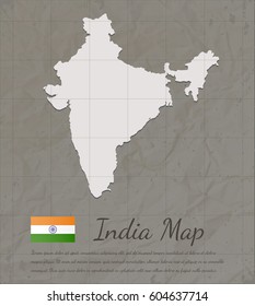 Vintage India map. India map silhouette. Vector 