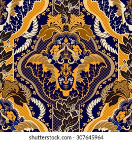 Vintage indian seamless pattern. Floral wallpaper