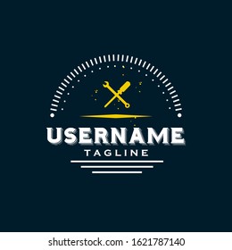 vintage industrial logo design template . vintage workshop logo design inspiration . wrench screwdriver logo design template . wrench screwdriver icon design