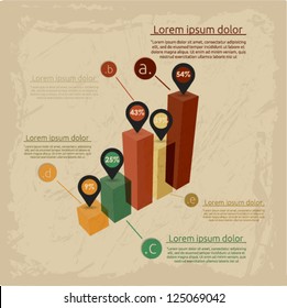 Vintage infographic template. Vector illustration.