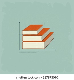 Vintage infographics set - Book icons and elements for presentation and graph - vector illustration