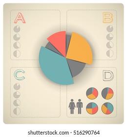 Vintage infographics set vector Illustration