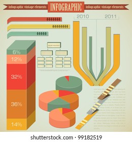 Vintage infographics set - vector illustration