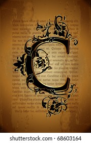 Vintage initial letter c