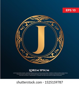 vintage initial letter J logo. modern font, icon template 