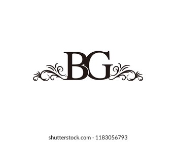 Vintage initial letter logo BG couple wedding name
